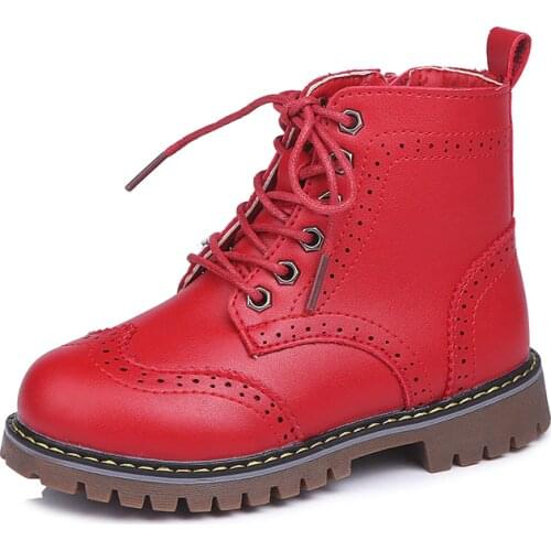 2018 Girl Winter Martin child warm boots for kids toddler boy snow boots shoe for kids boy boots Fashion Non-slip Leather black