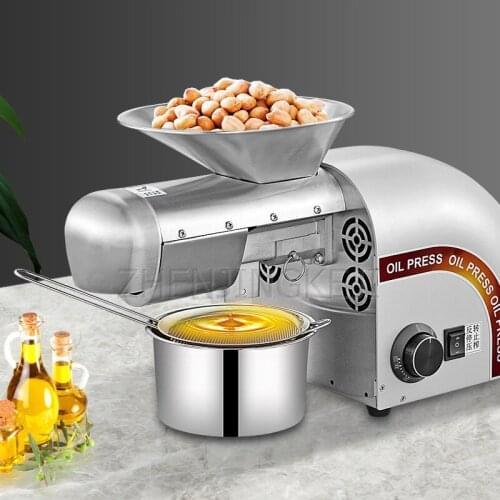 220V/110V Automatic Small Oil Press Sesame Peanut Walnut Home Kitchen Appliance Commercial Stainless Steel Squeeze Oil Machine