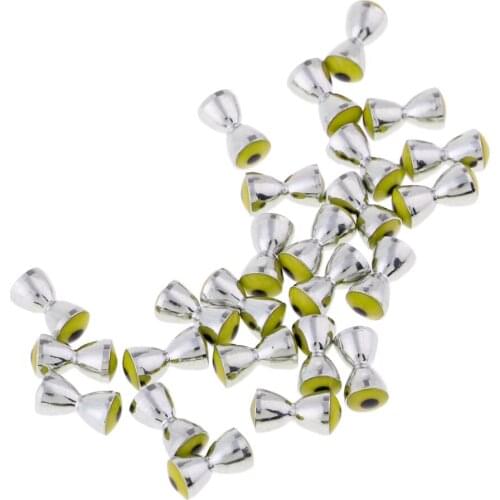 25Pcs Brass Dumbbell Beads Eyes Fly Tying Beads Barbell EyesTrout Flies DIY Senuelos de pesca leurres de peche
