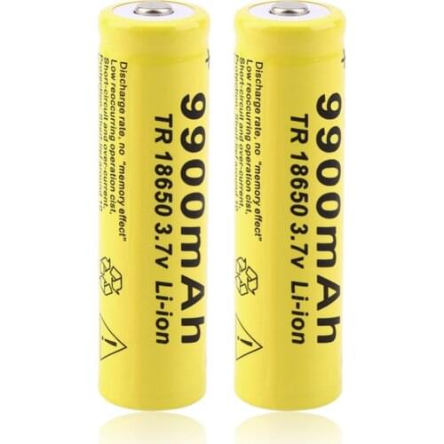 2pc 18650 Batteries 3.7V 9900mah Rechargeable Battery for LED Light Flashlight or Electronic Devices Batteria 18650 Cells