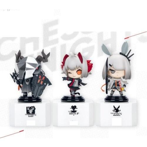 3Pcs Arknights Action & Toy Figure Patriot Frostnova W Anime Figure Model Toys for Boy Pvc Q Version Chess Pieces Anime Game Toy