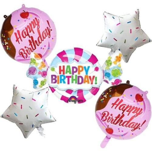 5 Piece 18 Inches Pentagram Aluminum Foil Balloons Candy Balloons for Wedding Birthday Baby Shower Party Decorations