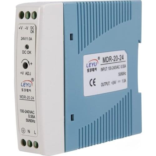 5v 3a 85-264vac input single output 20w din rail timer for led indicator MDR-20-5