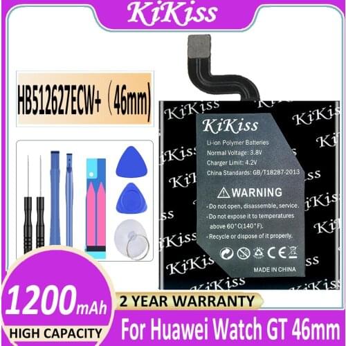 Original KiKiss Replacement Battery HB512627ECW+(46mm) for Huawei Watch GT 46MM Rechargeable Battery 1200mAh