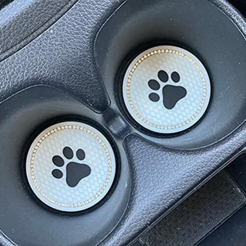 Car Soft Cat Paw Water Cup Bottle Pad PVC Non-slip Detachable Vehicle Cup Mat Decoration For Auto Interior Accessory