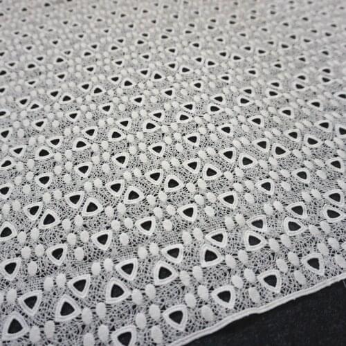 White Spot Pattern Hollow Lace Cloth Embroidered Womens Summer Cotton Cloth Hollow Lace Fabric