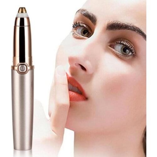 20Set/Lot Eyebrow Trimmer Razor Electric Battery Lipstick Lady Eyebrow Remover Automatic Mini Home Hair Shaver HA2385