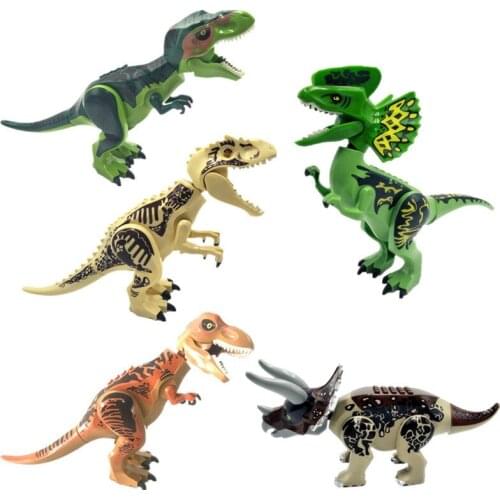 Jurassic-ed Dinosaur Building Blocks Series Tyrannosaurused Velociraptored T-Rexed Triceratops Assembles Figure Bricks Toys