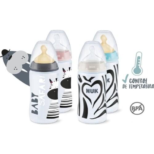 NUK - BIBERÓN BABY SAFARI CONTROL DE TEMPERATURA 6 -18 MESES (360 ML)
