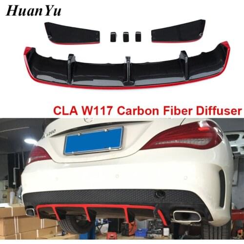 Carbon Fiber W117 Rear Bumper Diffuser for Mercedes-benz CLA Class Lips AMG Package CLA45 CLA180 CLA200 CLA250 2014 2015 2016