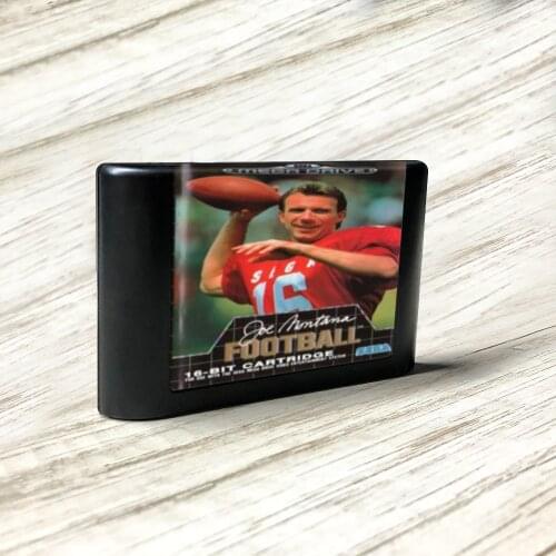 Joe Montana Football - EUR Label Flashkit MD Electroless Gold PCB Card for Sega Genesis Megadrive Video Game Console