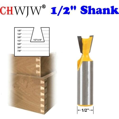 1pc Dovetail Router Bit - 1/2" x 14 Degree - 1/2" Shank Woodworking cutter Tenon Cutter for Woodworking Tools