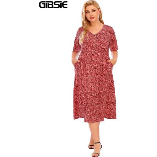 GIBSIE Plus Size Summer Dresses