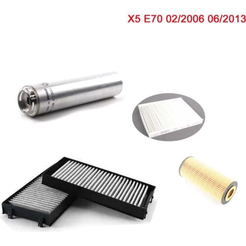Cabin Air Filter set For BMW X5 E70 02/2006 06/2013 air filter oil filter fuel filter 11427788460 13327811227 64119248294 2Pcs