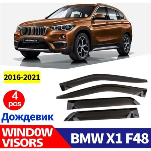 FOR BMW X1 F48 Window Visors Car Sun Rain Shield Deflectors Awning trim Cover Exterior Smoke Guard Car Accessories Auto Styline