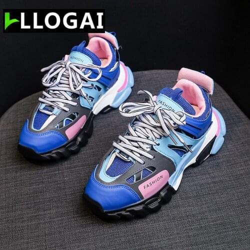 Platform Chunky Sneakers Women Vulcanized shoes 2021 Brand Breathable Mesh Casual Shoes Woman Tennis Shoes Basket Female Triple