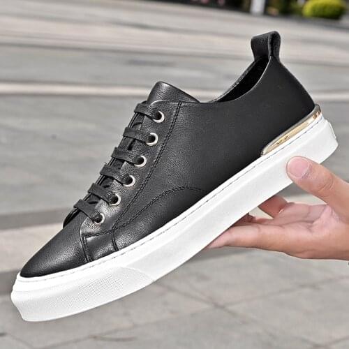 Mens Sport Sneakers Genuine Leather Breathable Running Lace-up Casual Shoes Walking Footwear Outdoor Comfort Hiking Shoes
