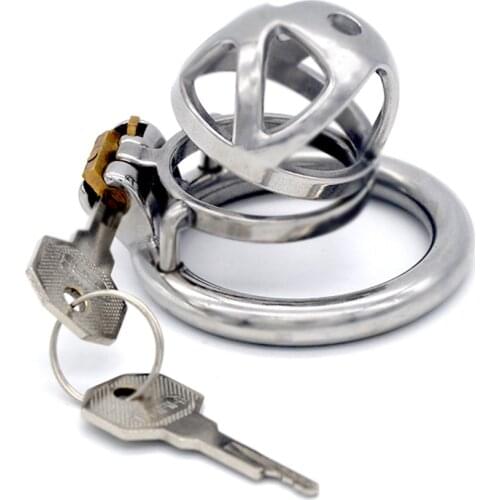 FAAK Stainless Steel Male Chastity Devices Cock Cage Curved ring Lockable Sex Toys for Men 3 Size Penis Ring 45 mm Cock Lock