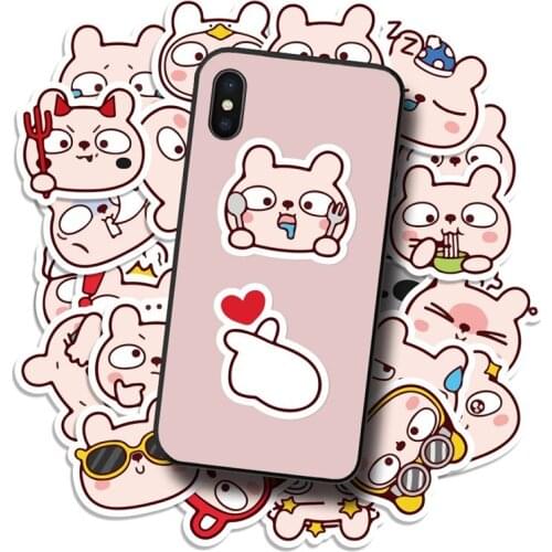 40pcs/Pack Kawaii Cartoon Bear Stickers Cute Hand Account Notebook Photo Album Mobile Phone Decoration Student DIY Stationery