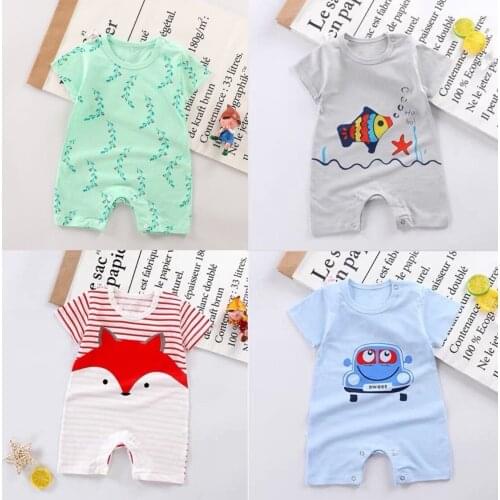 Newborn Baby Girls Boys Romper Toddler Kids Jumpsuits Infant Cotton Short Sleeve Climbing Clothes Baby Unisex Clothing Summer