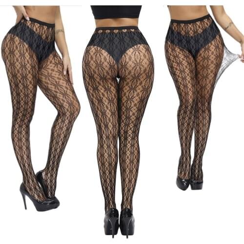 Sexy European Lace Tights See-through Garter Stockings Womens Jacquard One-piece Bottoming Foreign Trade Pantyhose Dropshipping