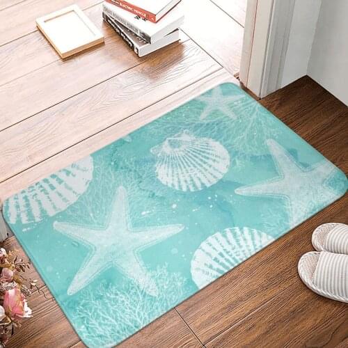 Coastal Doormat Carpet Mat Rug Polyester Non-Slip Floor Decor Bath Bathroom Kitchen Bedroom 40*60