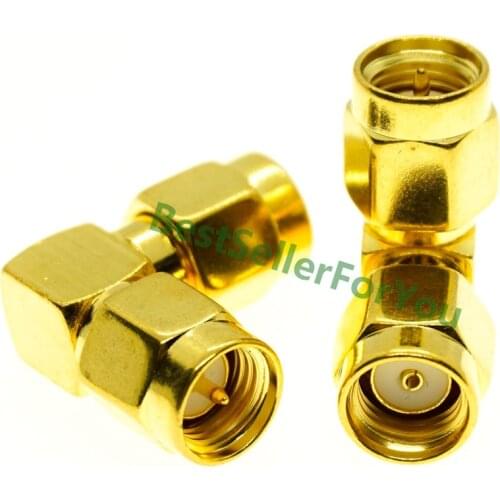 Right angle 90 degree SMA Male to RP SMA male RPSMA Plug RF Coax Adapter Straight goldplated NEW wholesale