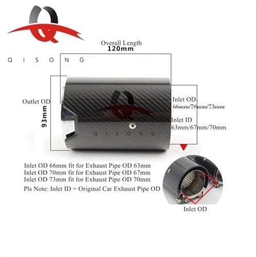 QISONG - For BMW M2 M3 M4 M5 Cars Refitted Bright Black Carbon Fibre Exhaust Tail Pipe Performance Muffler Tip For BMW
