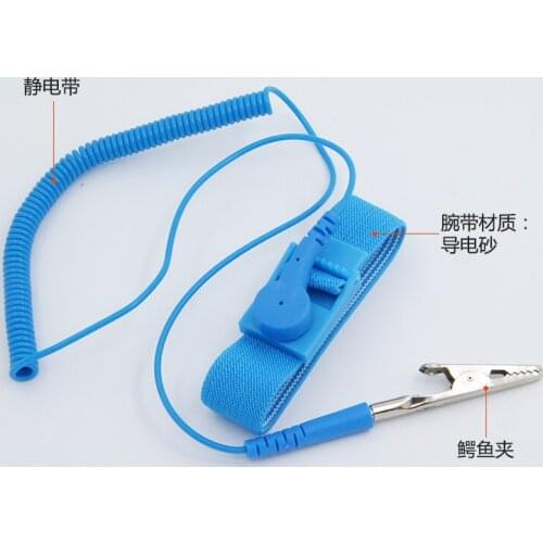 FEORLO Adjustable Anti Static Bracelet Electrostatic ESD Discharge Cable Reusable Wrist Band Strap Hand With Grounding Wire