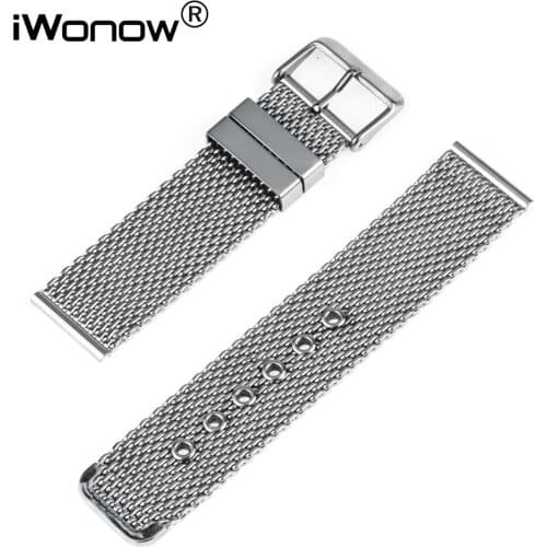 Stainless Steel Watch Band 22mm for Samsung Gear S3 Classic / Frontier Pin Buckle Strap Wrist Belt Bracelet Black Silver + Tool