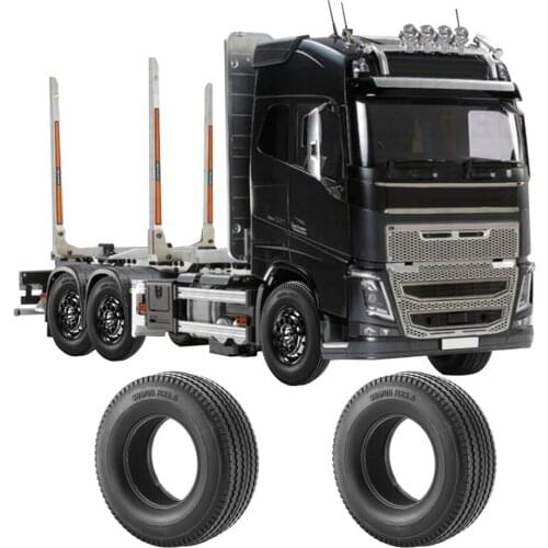 4Pcs Rubber Tyres Wheel Tires With Sponge For 1:14 Tamiya Tractor Trucks RC Car Parts Accessories Upgrade DIY Parts