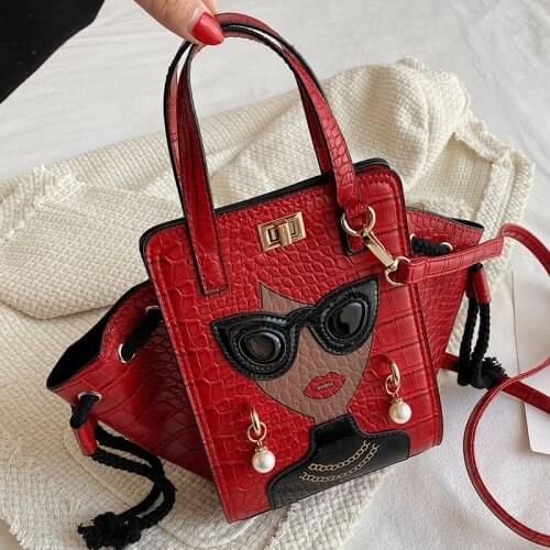 Luxury Handbags Women Bags Designer Vintage Leather Crossbody Bag Female Cartoon Pictures Shoulder Bags Casual Tote Sac A Main