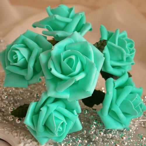 Pool Blue Artificial Flowers Turquoise Roses For Wedding Decor Flowers Floral Wedding Centerpieces 72 Flower Heads