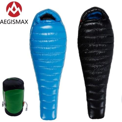 AEGISMAX Adult Goose Down G Series Outdoor Camping Ultraligh Mummy Thicken Keep Warm Outdoor Sleeping Bag Nylon Lazy Bag 800FP