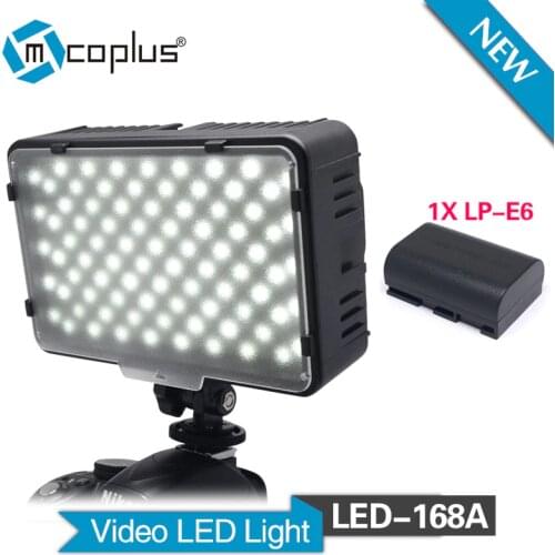 Mcoplus 168A LED Video Light with 1pcs LP-E6 battery for Camcorder & Digital SLR Cameras
