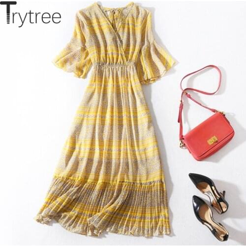 Расклешенные летние платья Trytree China At AliExpress