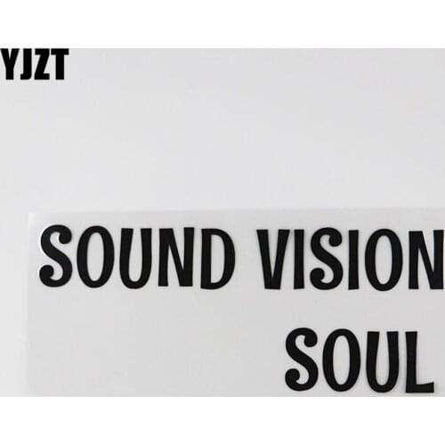 YJZT 17.3CM*17.1CM SOUND VISION SOUL And Humorous Words Car Sticker Vinyl 13D-0070