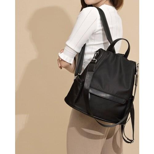 Women Anti Theft Waterproof Backpack Ladies Travel Shoulder Backpack Large Capacity Oxford Bagpack Solid Color Girl Leisurel Bag