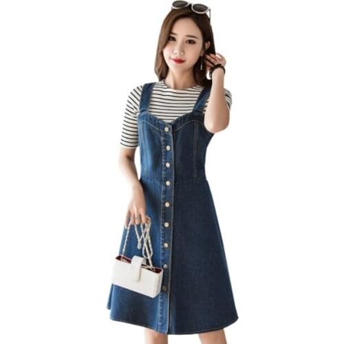 Spring Dress Women Sleeveless Spaghetti Strap Jeans Dress 2021 Plus Size Dresses For Women 4XL 5XL Sundress Robe Femme AQ761
