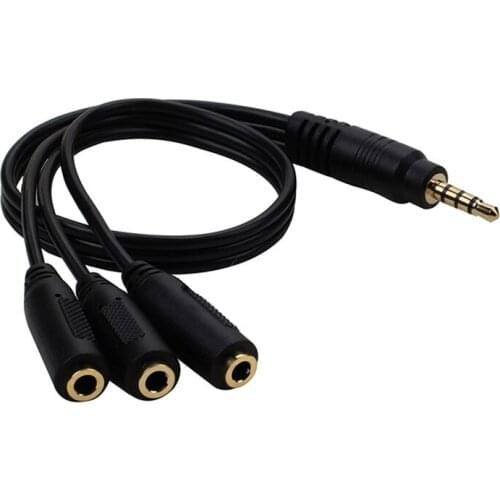 0.3M 3.5mm Male Plug to 1/8" 3.5mm 3 Output Stereo Female Audio Splitter Cable