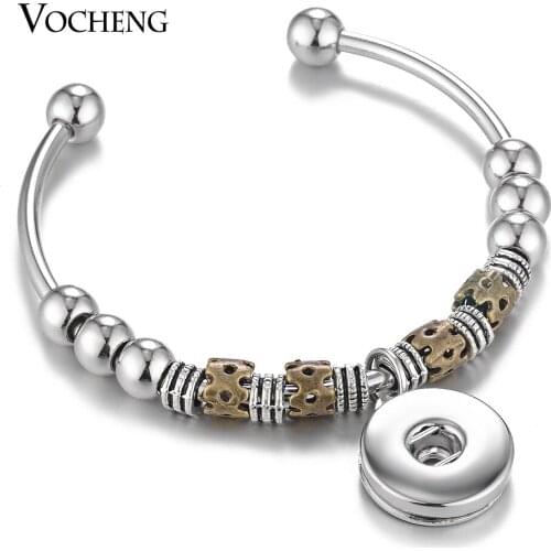 18mm Vocheng Snap Button Charms Open Metal Round Beads Bangle for Women NN-537