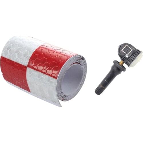 2 Pcs Car Accessories: 1 Pcs 1M Reflective Safety Warning Conspicuity Tape Sticker & 1Pcs TPMS Tire Tyre Pressure Sensor