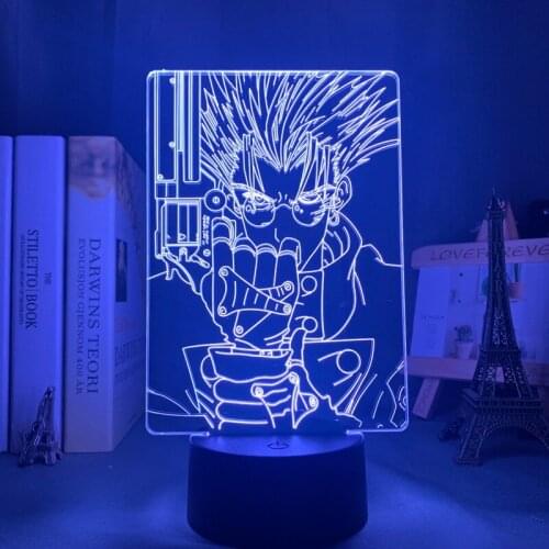 3d Lamp Anime Trigun Vash The Stampede LED Night Light for Kid Room Deco Birthday Gift Manga Vash The Stampede Trigun Night Lamp
