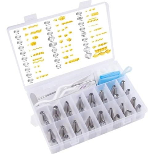 42pcs Decorating Tip Set Silicone Pastry Bag Tips Cake Decorating Tools DIY Kitchen Accessories Pastry Tools Kitchen Device Sets