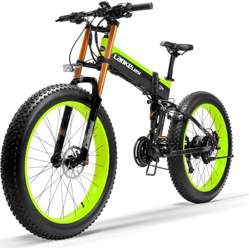 5-Level Pedal Assist Sensor Electric Bike Fat,Upgraded to Downhill Fork,1000W Motor Electric Snow Bike,Top Brand Li-ion Battery