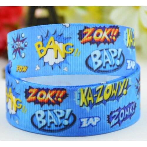 7/8'' 22mm,1" 25mm,1-1/2" 38mm,3" 75mm explosion cloud Cartoon Printed grosgrain ribbon party decoration 10 Yards X-01784