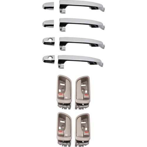 8PCS ONE SET CHROME OUT AND INSIDE DOOR HANDLE for Toyota Camry 2002 2003 2004 2005 2006 (USA Type) RH:69205-AA030-B0 LH:6920