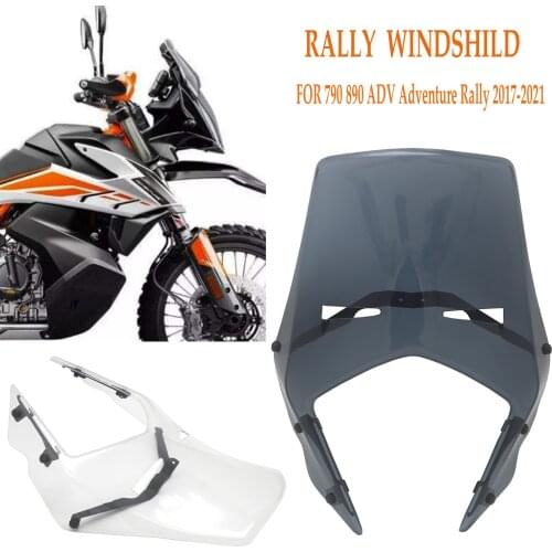 Motorcycle Windshield Windscreen Accessories Double Bubble Acrylic For 790/890 Adventure Rally Light Grey or Clear 2017-2021