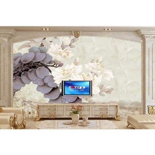 Large mural papel de parede,Chinese ink painting flower mural,restaurant living room study sofa TV wall bedroom 3d wallpaper