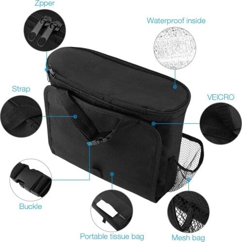 Black Nylon Car Seat Back storage Bag Vehicle Automobiles Holder Organizer Ice Cooler Multi-pocket Auto Car Accessories Camping